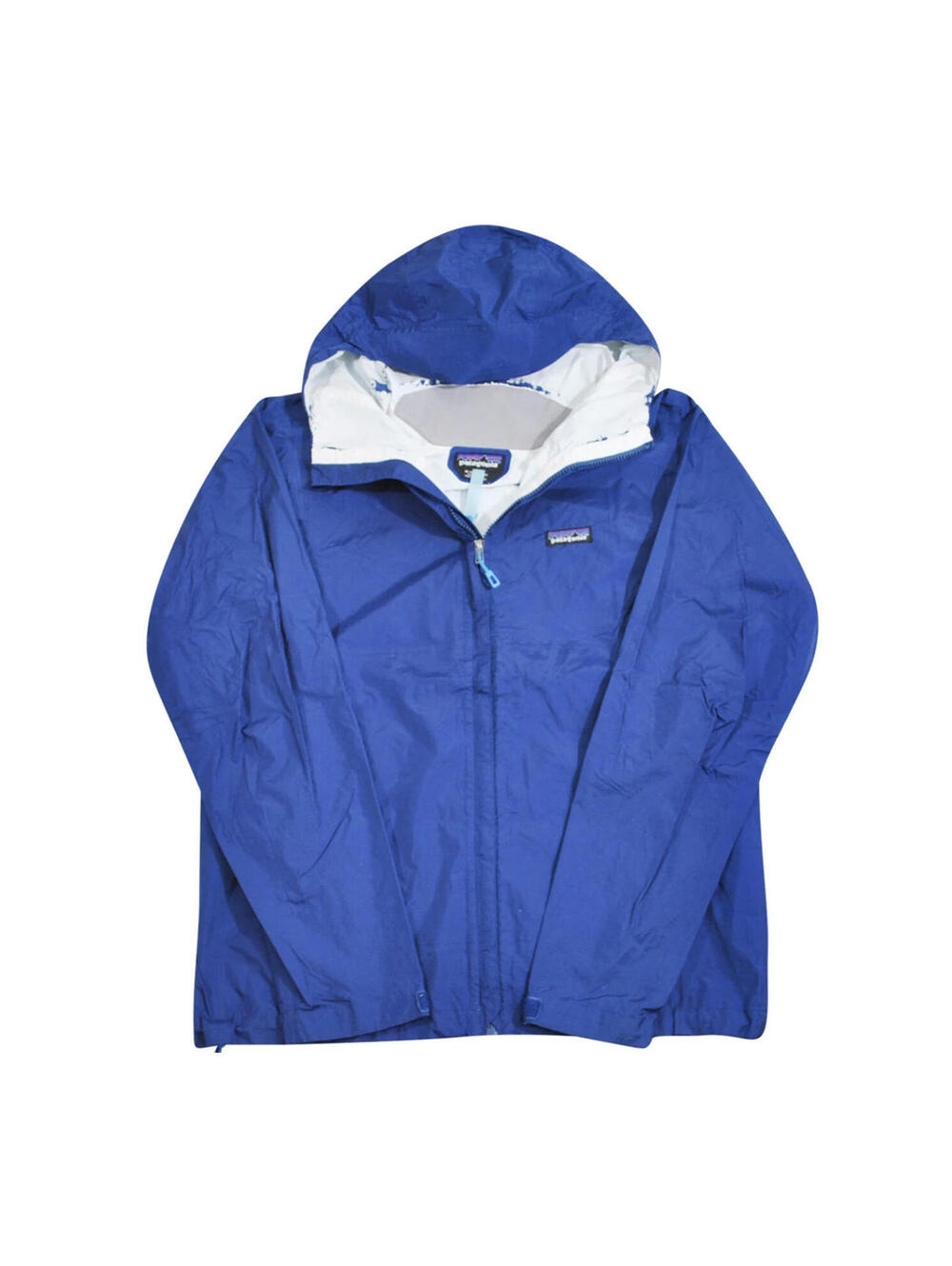 Patagonia Rain Wind Hood Zip Blue Outdoors Jacket Size Medium
